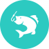 Graphic icon of white bass fishing